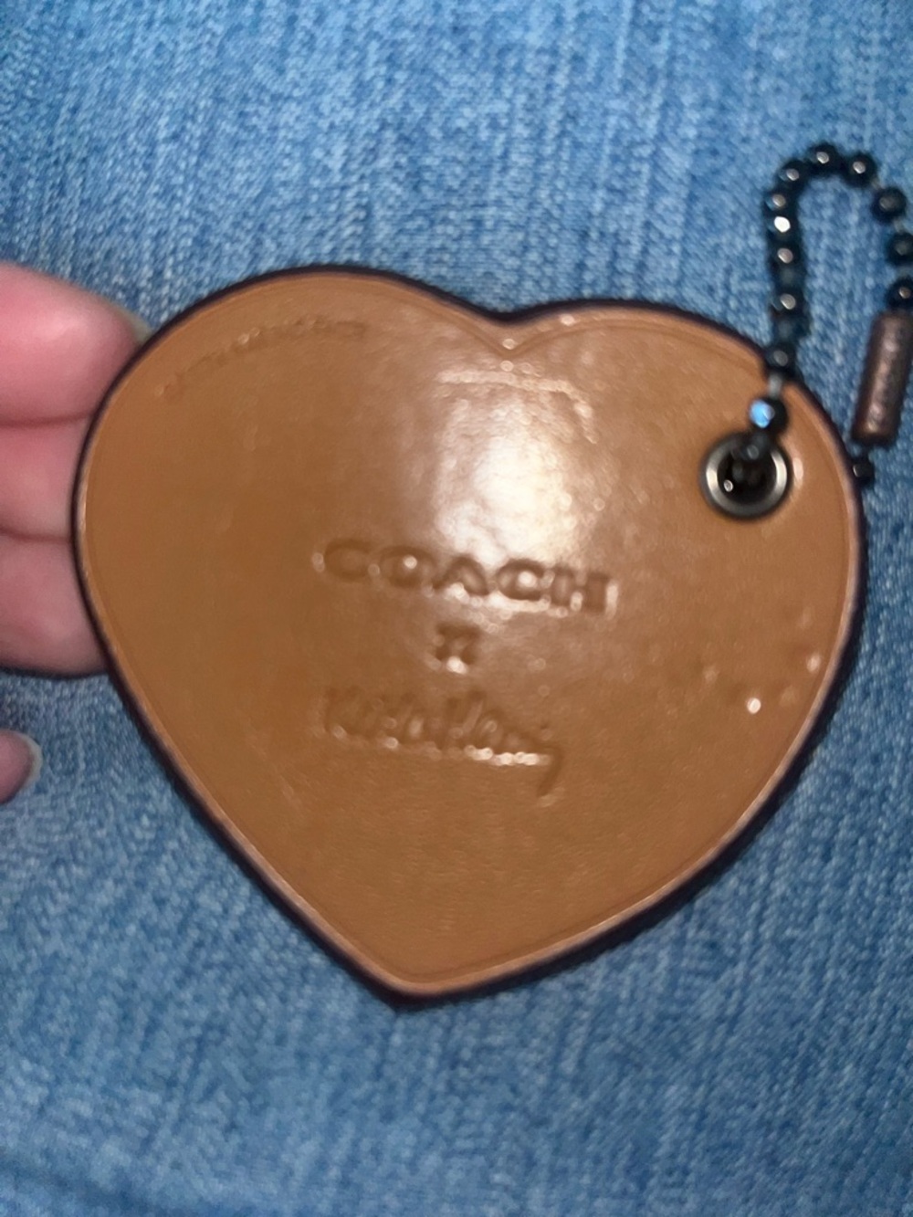 Coach x Keith Haring Limited Edition Leather Heart Purse Charm - Picture 2 of 4